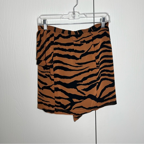 All Saints Nia Zephyr Animal Print (Brown & Black) High Waisted Mini Skirt NEW - Picture 7 of 11
